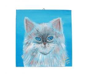 Original Cat Painting, Kitten Painting, Cat Portrait, Acrylic Painting, Ready to hang