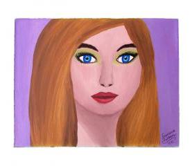 Woman Portrait Painting, Original Painting, Acrylic on Canvas, Ready to hang