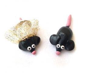 Mice Cake Topper, Mouse, Wedding Cake Topper, Polymer Clay Mouse Cake Topper