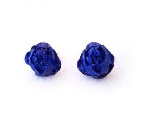 On sale - Blue Rose Stud Earrings, Polymer Clay, Handmade, Nickel Free, with GIFT BOX